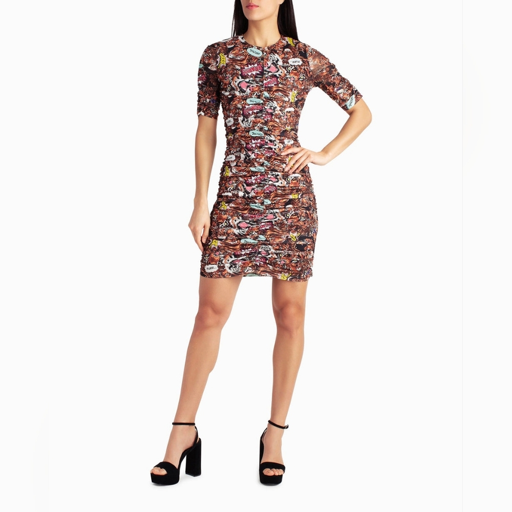 Nicole Miller | NWT! Short Sleeve Mesh Dress, Sz. L